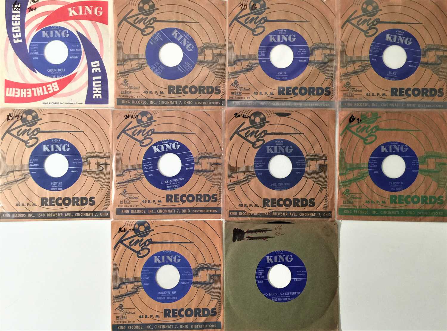 Lot 202 - KING RECORDS - ROCKABILLY / R&R 7" PACK