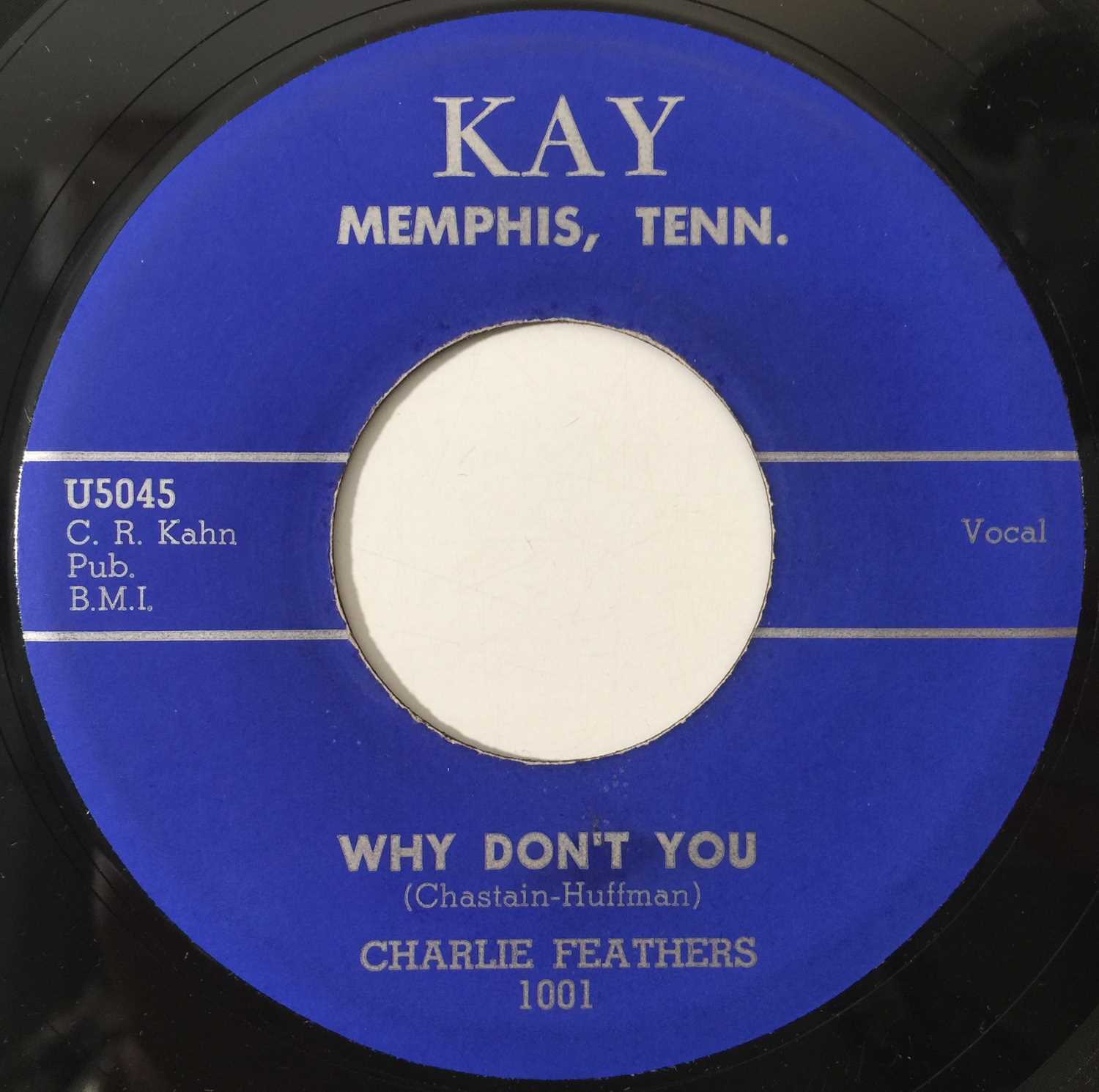 Lot 162 - CHARLIE FEATHERS - WHY DON'T YOU/ JUNGLE FEVER 7" (ROCKABILLY - KAY 1001)