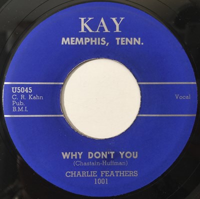 Lot 162 - CHARLIE FEATHERS - WHY DON'T YOU/ JUNGLE FEVER 7" (ROCKABILLY - KAY 1001)