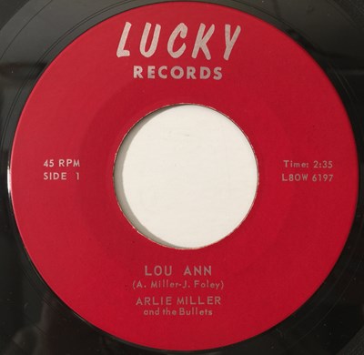 Lot 213 - ARLIE MILLER - LOU ANN / YOU'RE THE SWEETEST GIRL 7" (LUCKY RECORDS L8OW 6197)