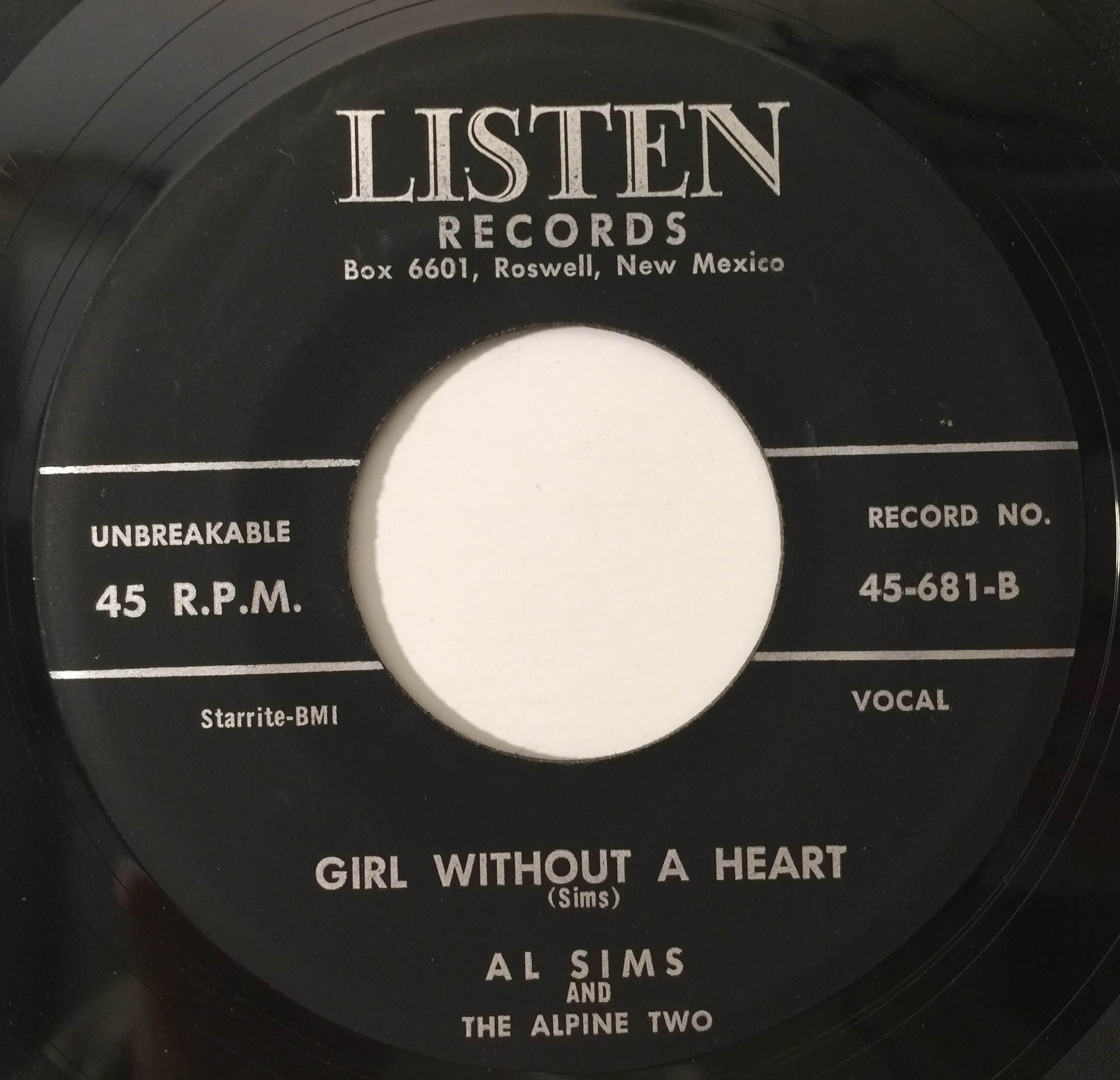 Al Sims Lot 219 - AL SIMS AND THE ALPINE TWO - PARTY / GIRL