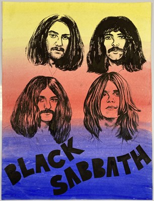 Lot 181 - BLACK SABBATH HAND PAINTED POSTER.