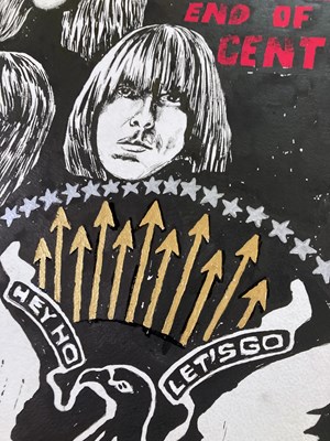 Lot 183 - RAMONES HAND PAINTED POSTER.