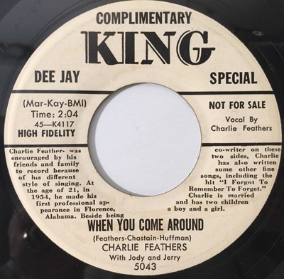 Lot 183 - CHARLIE FEATHERS - WHEN YOU COME AROUND 7" (US PROMO - ROCKABILLY - KING 5043)