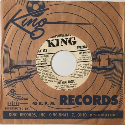 Lot 188 - CHARLIE FEATHERS - ONE HAND LOOSE/ BOTTLE TO THE BABY 7" (US PROMO - ROCKABILLY - KING 4997)