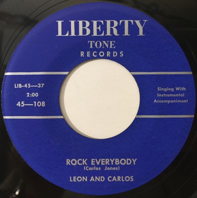 Lot 229 - LEON AND CARLOS - ROCK EVERYBODY / ROCK RUN BLUES (LIBERTY TONE RECORDS - 45-108)