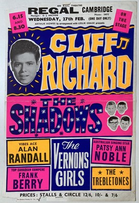 Lot 184 - CLIFF RICHARD / THE SHADOWS - ORIGINAL CONCERT POSTER.