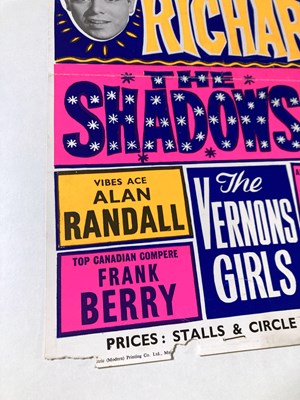 Lot 184 - CLIFF RICHARD / THE SHADOWS - ORIGINAL CONCERT POSTER.