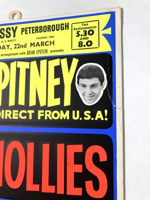 Lot 185 - GENE PITNEY / THE HOLLIES - ORIGINAL 1964 CONCERT POSTER.