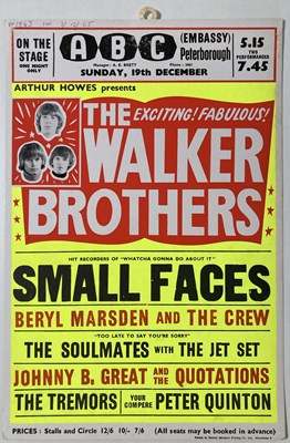 Lot 186 - WALKER BROTHERS / SMALL FACES- ORIGINAL 1965 CONCERT POSTER.