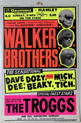 Lot 188 - WALKER BROS / TROGGS- ORIGINAL 1966 CONCERT POSTER.