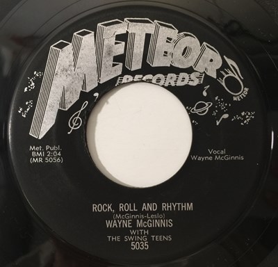 Lot 253 - WAYNE McGINNIS - ROCK, ROLL AND RHYTHM / LONESOME RHYTHM BLUES (METEOR RECORDS - 5035)