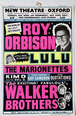 Lot 189 - ROY ORBISON / LULU / WALKER BROTHERS - ORIGINAL 1966 CONCERT POSTER.