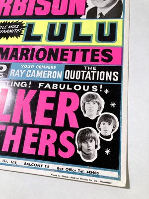 Lot 189 - ROY ORBISON / LULU / WALKER BROTHERS - ORIGINAL 1966 CONCERT POSTER.