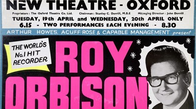 Lot 189 - ROY ORBISON / LULU / WALKER BROTHERS - ORIGINAL 1966 CONCERT POSTER.