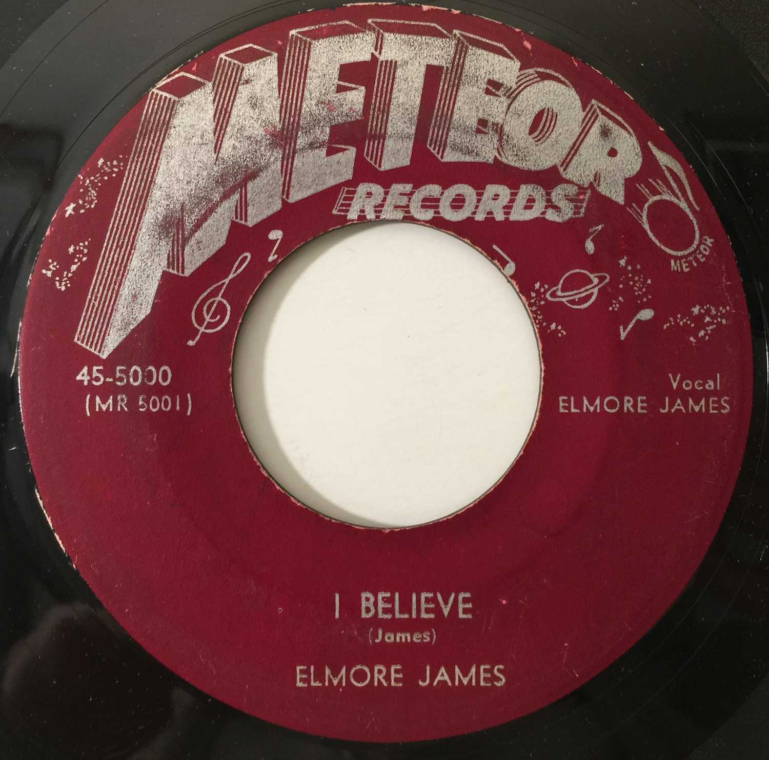 Lot 255 - ELMORE JAMES - I BELIEVE / I HELD MY BABY LAST NIGHT (METEOR RECORDS - 45-5000)