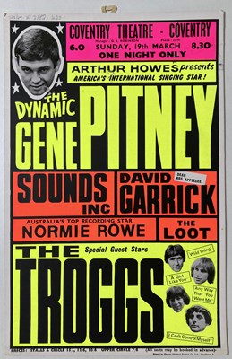 Lot 190 - TROGGS / GENE PITNEY - ORIGINAL 1967 CONCERT POSTER.