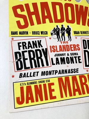 Lot 193 - THE SHADOWS - ORIGINAL 1965 CONCERT POSTER.