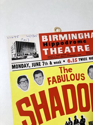 Lot 193 - THE SHADOWS - ORIGINAL 1965 CONCERT POSTER.