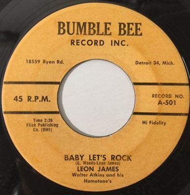 Lot 293 - LEON JAMES - BABY LET'S ROCK / RIDE THAT TRAIN (BUMBLE BEE RECORDS - 501)