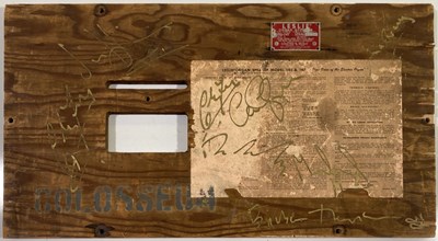 Lot 1920300 - COLOSSEUM - A SIGNED BACK PANEL FROM THE BAND'S 1970S LESLIE.