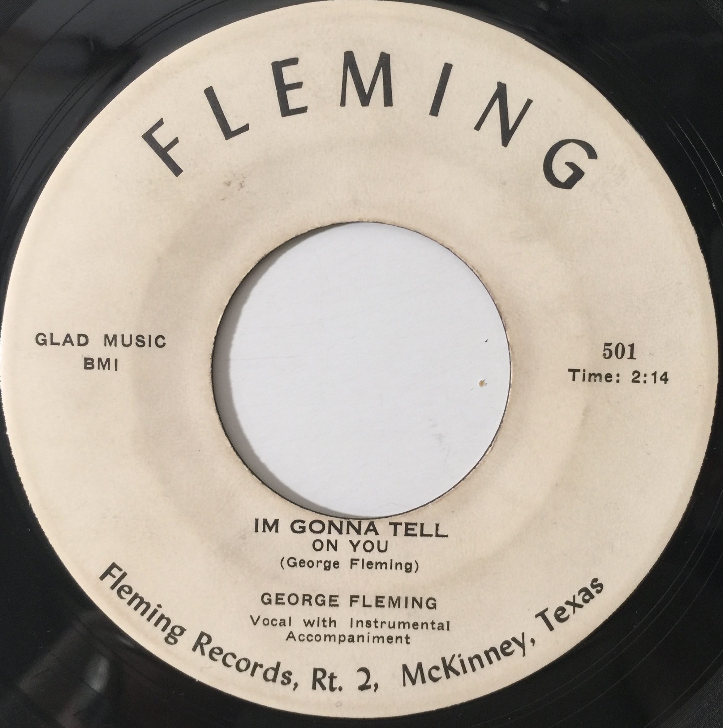 Lot 41 - GEORGE FLEMING - I'M GONNA TELL ON YOU / THE