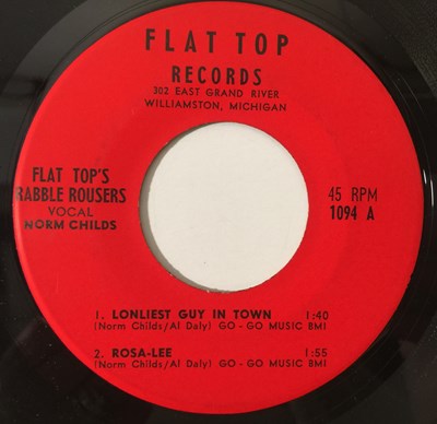 Lot 51 - FLAT TOP'S REBEL ROUSERS - LONLIEST GUY I TOWN 7" (INCLUDES LETTER - FLAT TOP 1094)