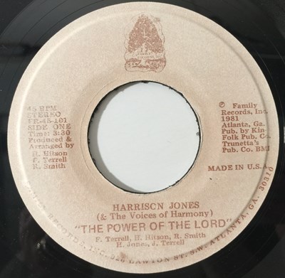 Lot 52 - HARRISON JONES & THE VOICES OF HARMONY - THE POWER OF THE LORD 7" (US GOSPEL/ SOUL - FR-45-101)