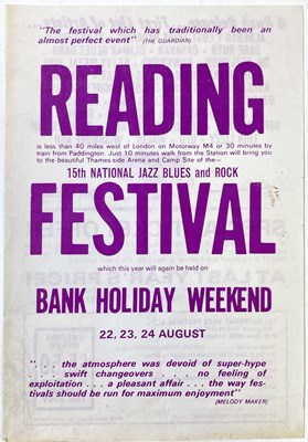 Lot 106 - READING FESTIVAL 1975 HANDBILL - THIN LIZZY / YES / HAWKWIND ETC.