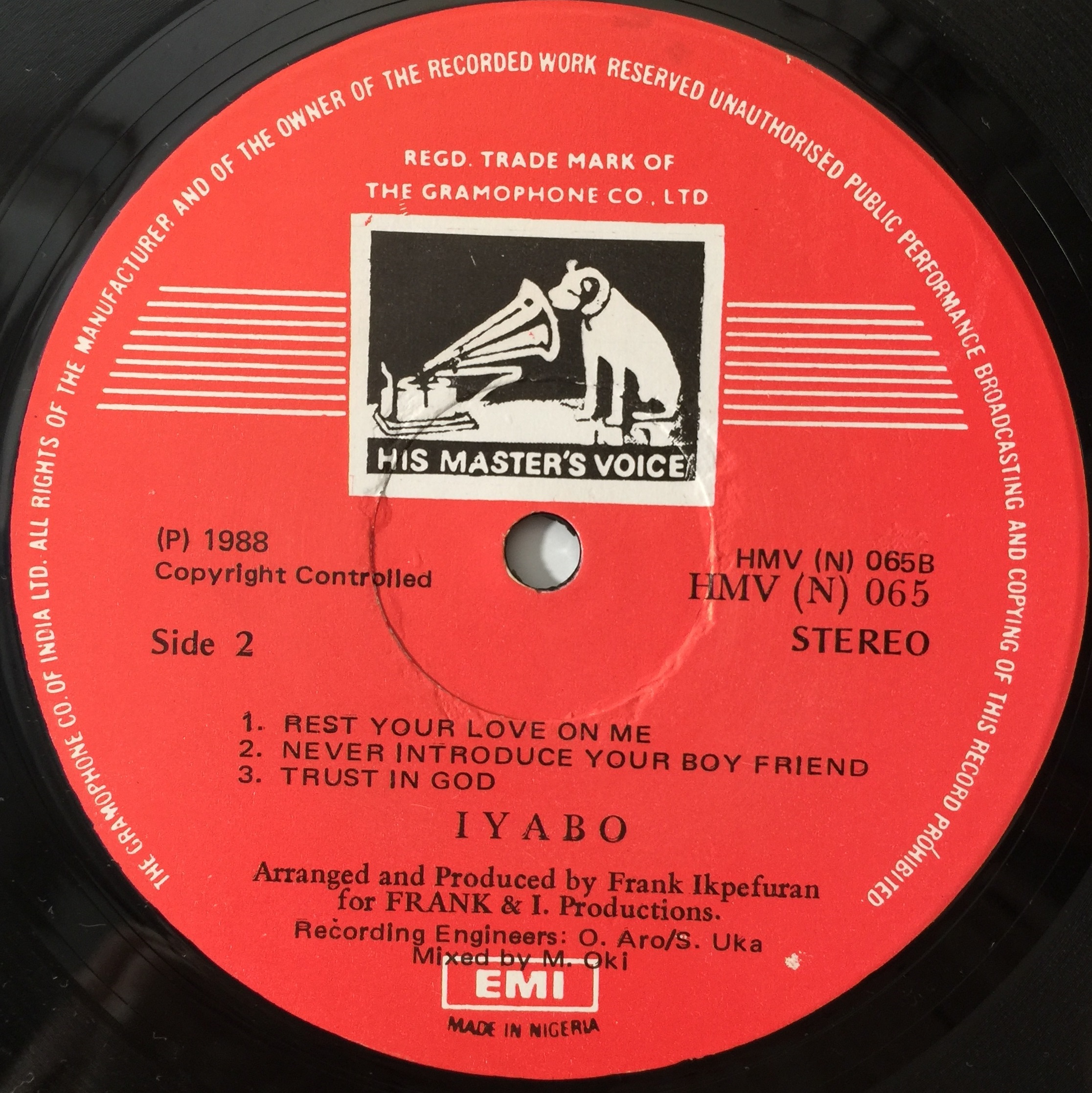 Lot 1190 - IYABO - TWO TIMER (HMV (N) 065)