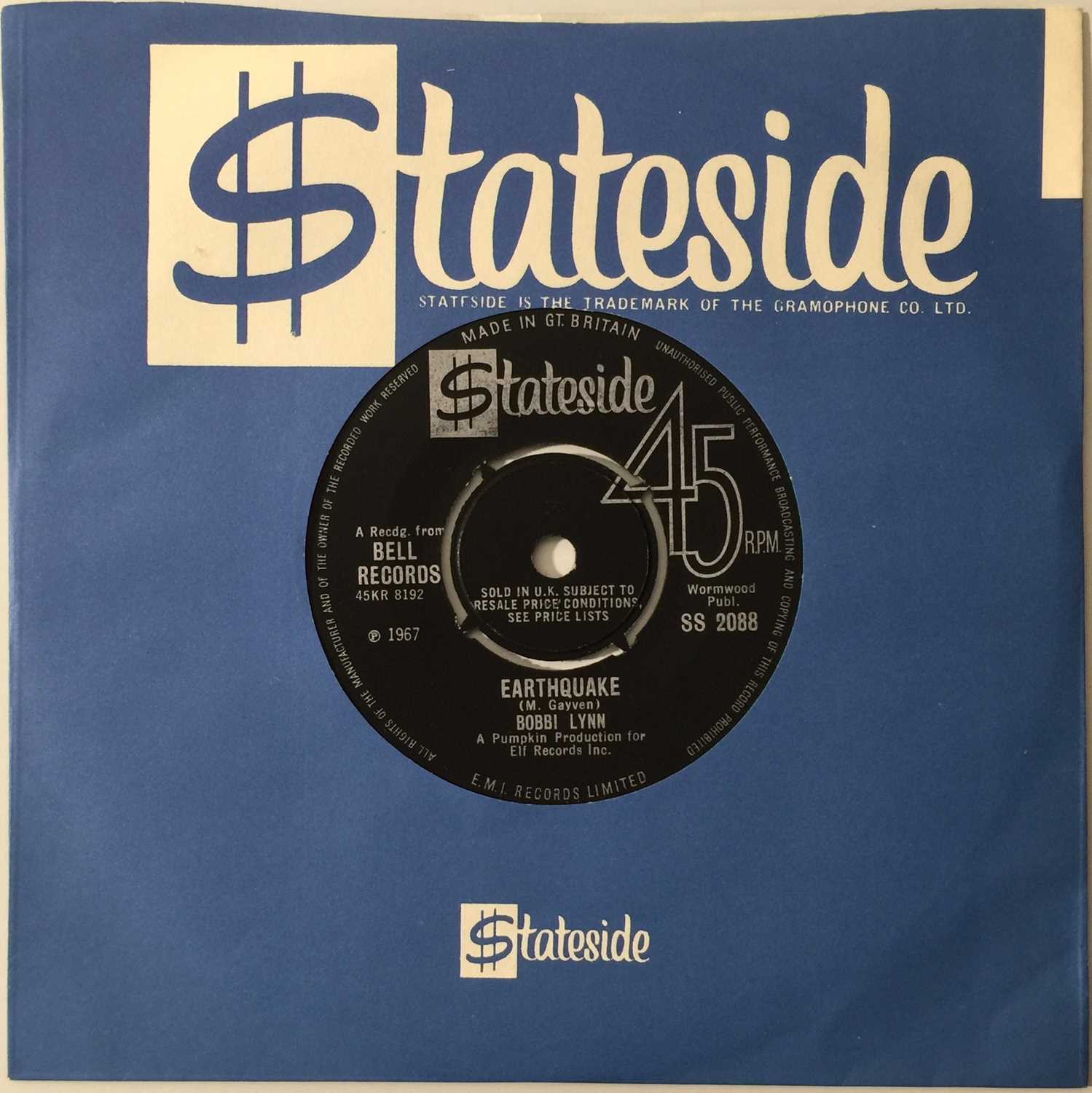 Lot 112 - BOBBI LYNN - EARTHQUAKE/ OPPORTUNITY STREET 7" (NORTHERN - STATESIDE - SS 2088)