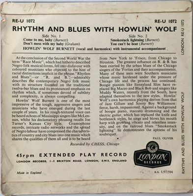 Lot 17 - HOWLIN' WOLF - RHYTHM AND BLUES WITH HOWLIN' WOLF 7" (LONDON - RE-U 1072)
