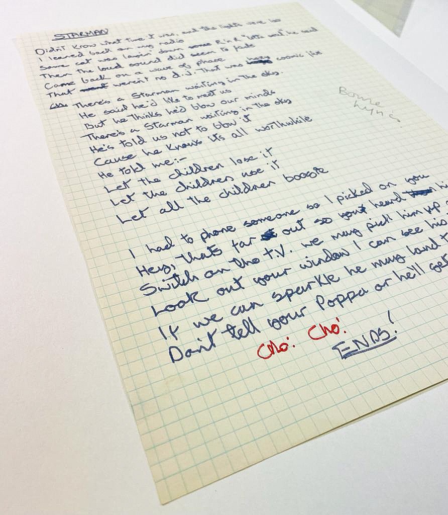 Lot 143 David Bowie S Original Handwritten Lyrics