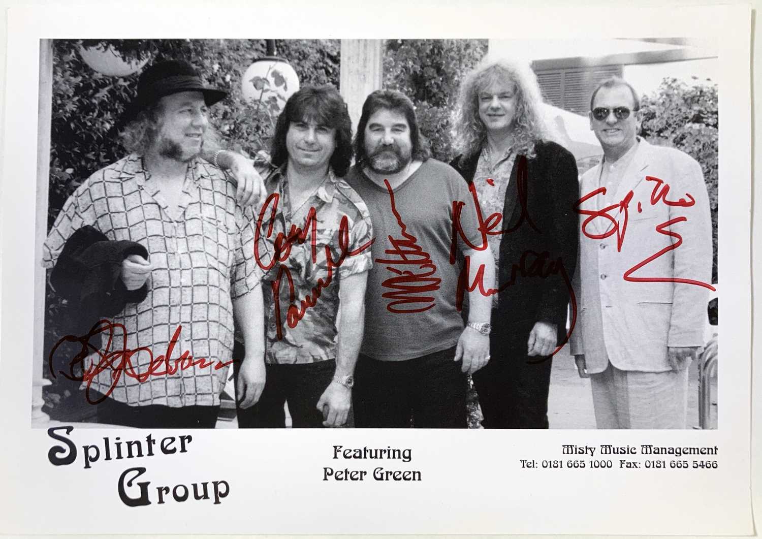 Lot 301 - PETER GREEN - SIGNED SPLINTER GROUP PHOTO.