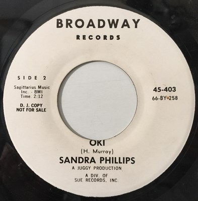 Lot 139 - SANDRA PHILLIPS - WORLD WITHOUT SUNSHINE 7" (US NORTHERN PROMO - BROADWAY 45-403)