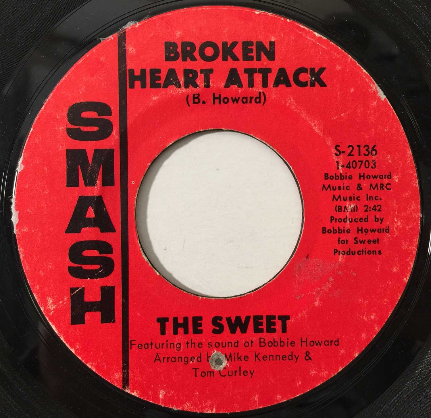 Lot 151 - THE SWEET - BROKEN HEART ATTACK/ DON'T DO IT 7" (US NORTHERN - SMASH S-2136)