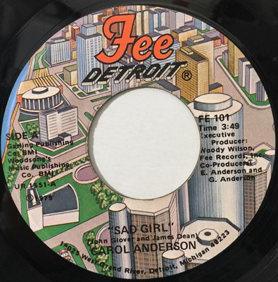 Lot 154 - CAROL ANDERSON - SAD GIRL/ I'LL GET OFF AT THE NEXT STOP 7" (US NORTHERN - FEE DETROIT FE 101)