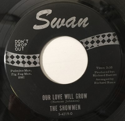 Lot 157 - THE SHOWMENN - OUR LOVE WITH GROW 7" (US NORTHERN - SWAN S-4219)