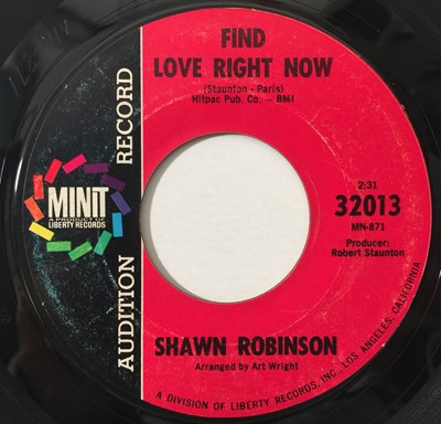 Lot 159 - SHAWN ROBINSON - MY DEAR HEART/ FIND LOVE RIGHT HERE 7" (US NORTHERN PROMO - MINIT 32013)