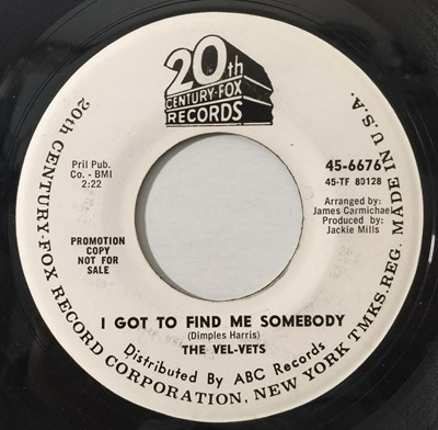 Lot 162 - THE VEL-VETS - I GOT TO FIND SOMEBODY 7" (US NORTHERN PROMO - 45-6676)