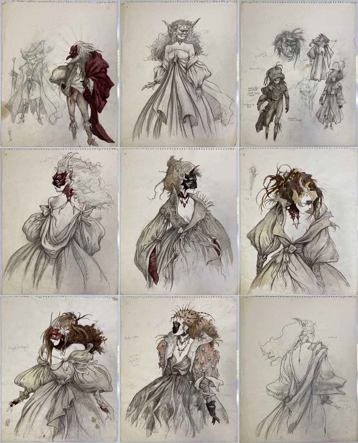 Lot 142 - LABYRINTH (1986) - ORIGINAL COSTUME DESIGNS.