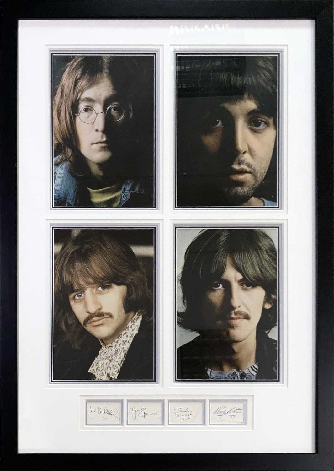 Lot 252 - THE BEATLES - A FULL SET OF AUTOGRAPHS IN A