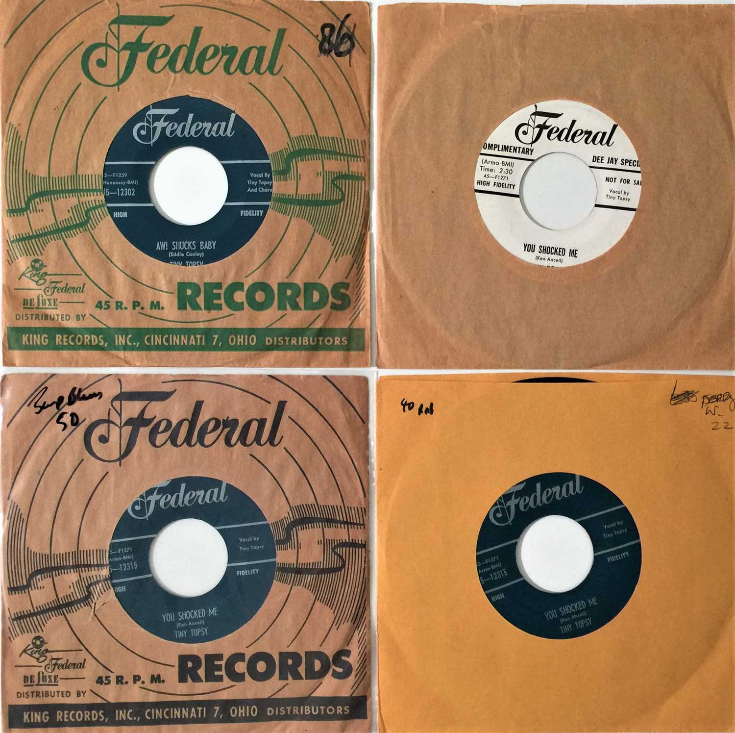 Lot 322 - TINY TOPSY - 7" FEDERAL RARITIES