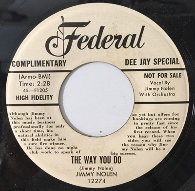 Lot 328 - JIMMY NOLEN - THE WAY YOU DO/ MOVIN' ON DOWN THE LINE 7" (US PROMO - FEDERAL 12274)