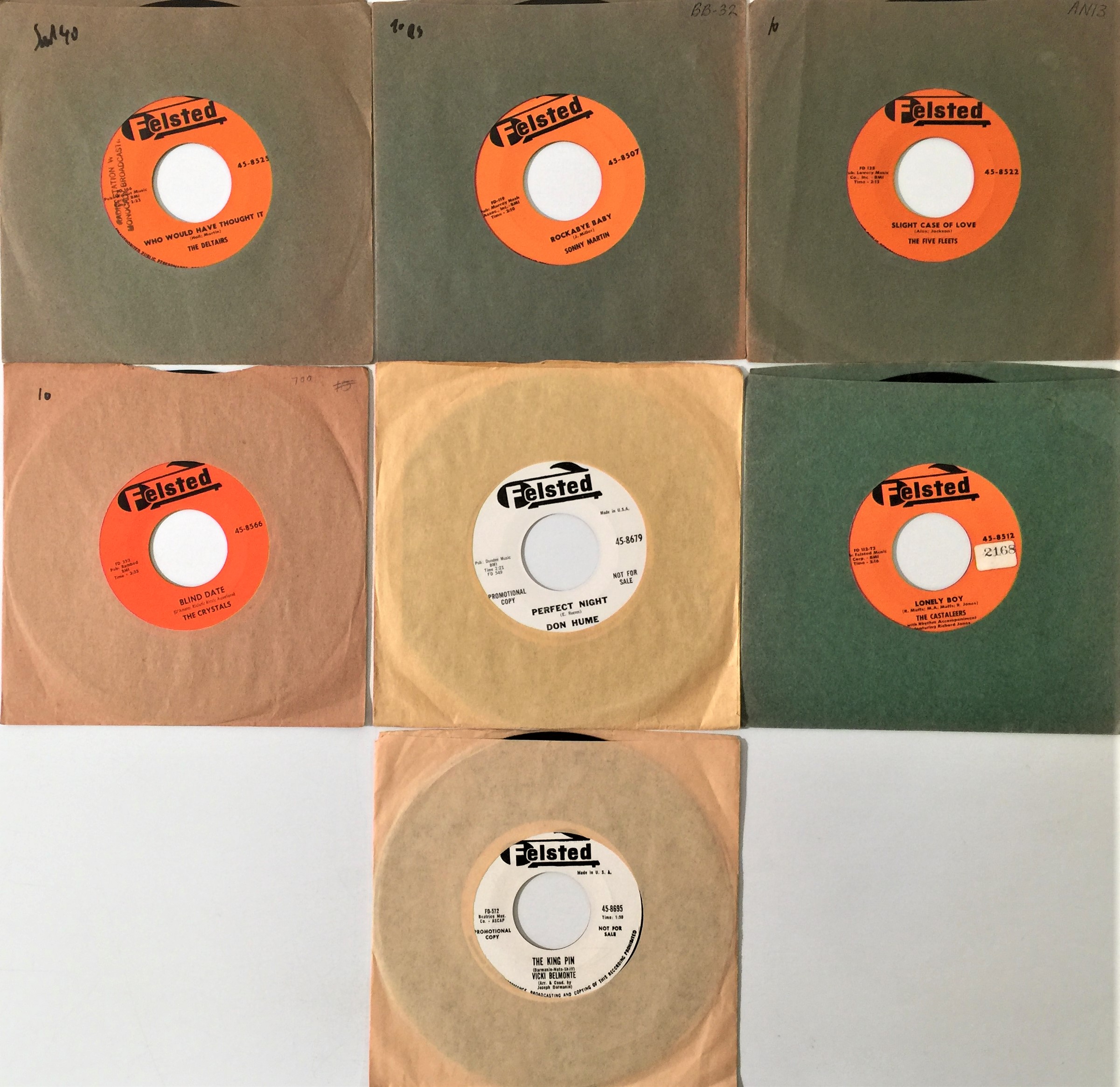 Lot 337 FELSTED RECORDS 7" PACK