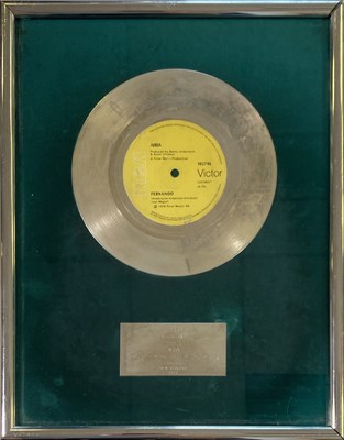 Lot 351 - ABBA 1977 FERNANDO RCA SALES AWARD - SEEN IN ABBA THE MOVIE.