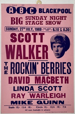 Lot 201 - SCOTT WALKER ORIGINAL 1969 CONCERT POSTER.