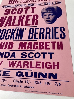 Lot 201 - SCOTT WALKER ORIGINAL 1969 CONCERT POSTER.