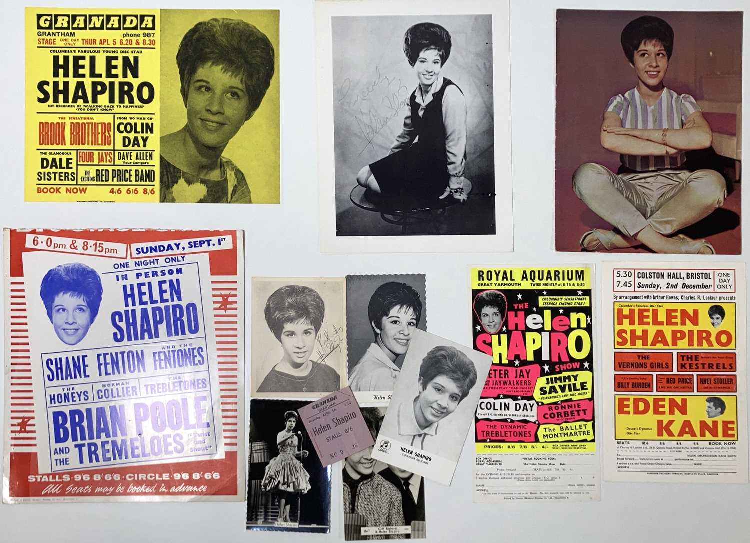 Lot 110 - HELEN SHAPIRO - CONCERT POSTER / HANDBILLS AND TICKET.