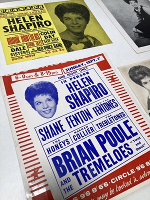 Lot 110 - HELEN SHAPIRO - CONCERT POSTER / HANDBILLS AND TICKET.